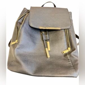 COOFIT Black Faux Leather Backpack for Women Casual Daypack